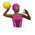 🤽🏾‍♀️ woman playing water polo: medium-dark skin tone display on Apple